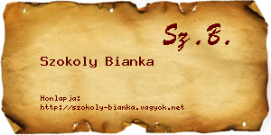Szokoly Bianka névjegykártya